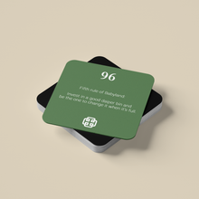 Load image into Gallery viewer, The Daily Dad pack is the ideal gift aimed to help new fathers deal with the stresses that comes with becoming a dad.  Packed with minimalist-isms and thought provoking advice from fathers from around the world, this pack of 101 best pieces of advice is packaged in a neat, resealable box, to aide you on your journey into fatherhood.